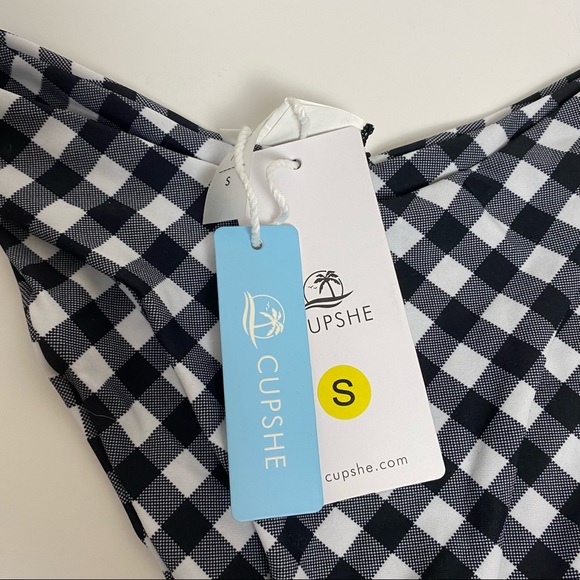 Cupshe Bikini Gingham Bottoms and Mustard Yellow Top - Picture 6 of 9